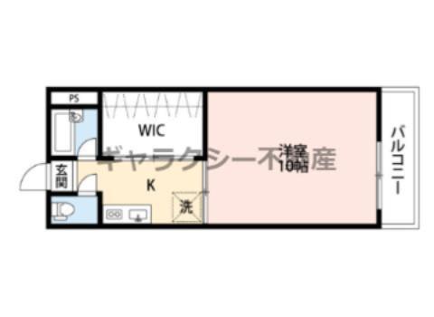 ヴェール摂津(1K/4階)の間取り写真