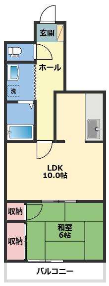 ひまわりガーデン本八幡(1LDK/3階)の間取り写真