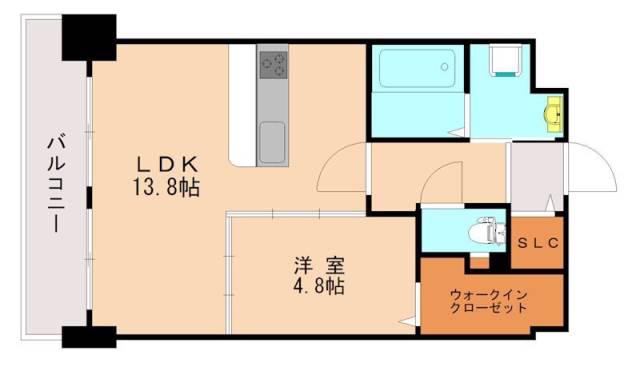 オータムレーベンII(1LDK/5階)の間取り写真