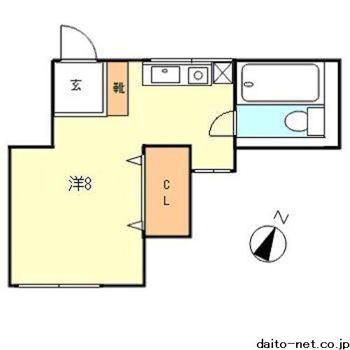 サンライズハイツ(ワンルーム/1階)の間取り写真