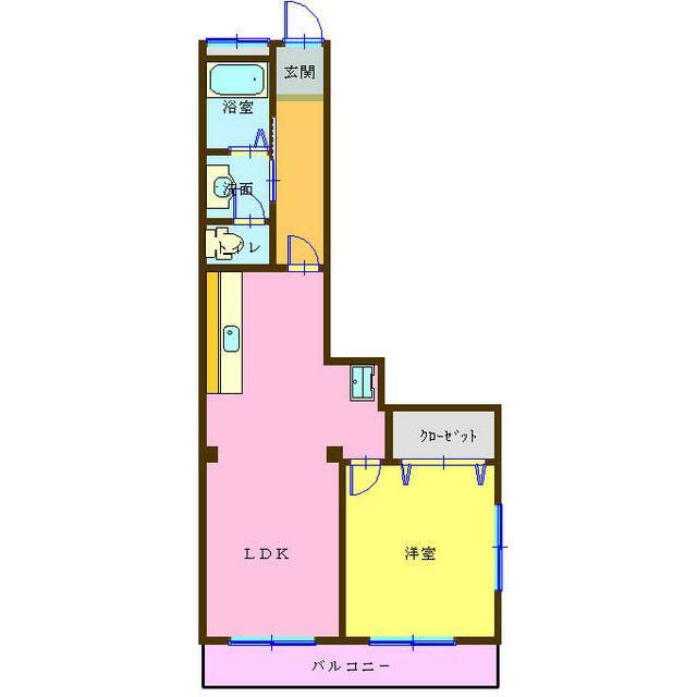 井上ビル(1LDK/4階)の間取り写真
