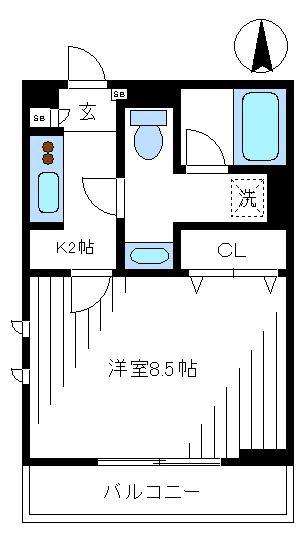 パルフレックス野方(1K/3階)の間取り写真