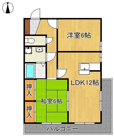 トーカンマンション平尾(2LDK/3階)の間取り写真