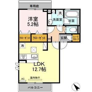 シンフォニーマム(1LDK/1階)の間取り写真