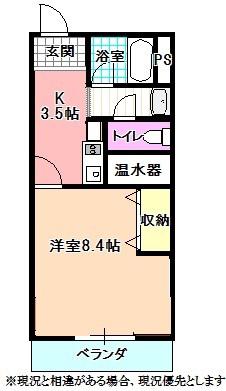 中曽根ビル(1K/2階)の間取り写真