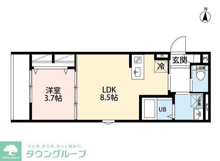 EN 前原(1LDK/3階)の間取り写真