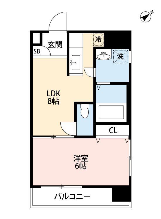 アーバン・ビルドI(1LDK/2階)の間取り写真