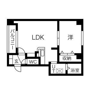 FC FARNEST 美園(1LDK/1階)の間取り写真