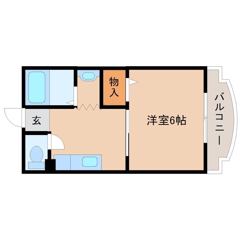 シャルマン立花(1DK/4階)の間取り写真