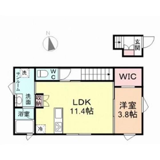 NENUPHAR(1LDK/2階)の間取り写真