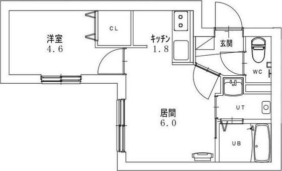 VIRIDE TRES(1LDK/2階)の間取り写真