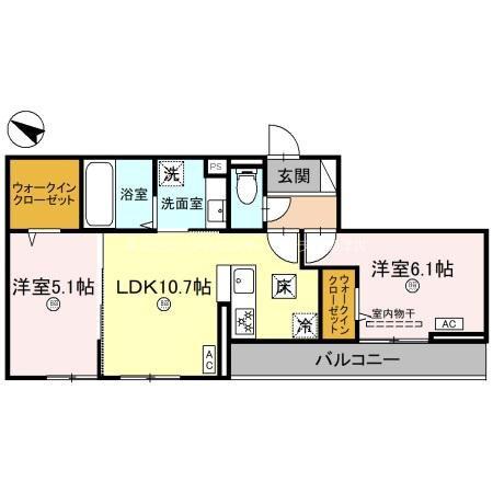 FELIZ TORISHIA(2LDK/1階)の間取り写真