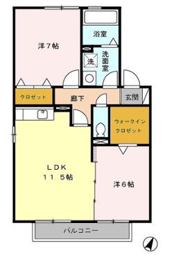 フェイバリットタウン(2LDK/2階)の間取り写真