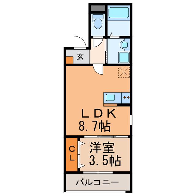 ジーメゾン春日井リーファ(1LDK/1階)の間取り写真