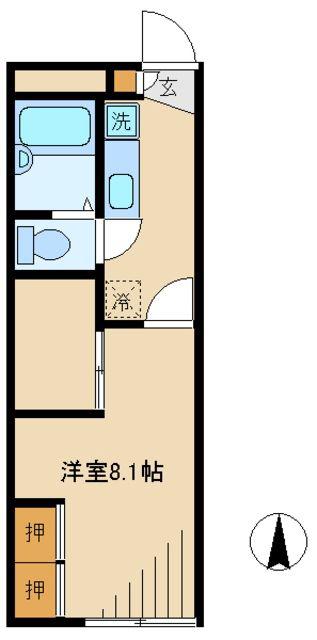 レオパレス壱番橋(1K/2階)の間取り写真