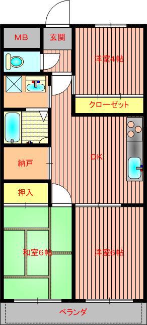 イーストハイム篠崎(3SDK/11階)の間取り写真