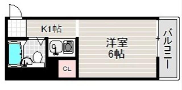 プラットホーム七道(1K/3階)の間取り写真
