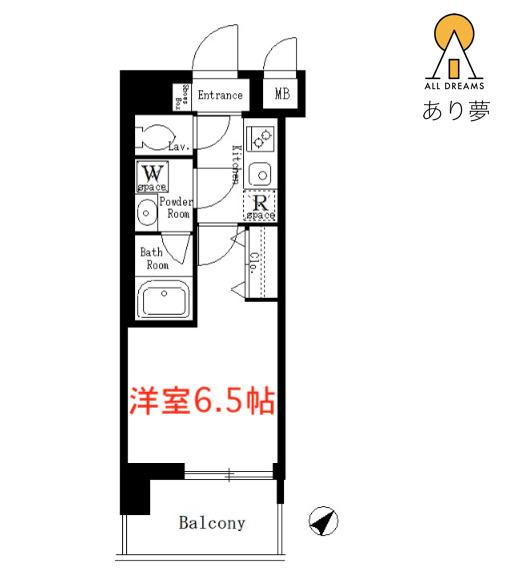 URBAN LINK神奈川新町(1K/6階)の間取り写真