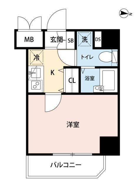 レジオス千鳥町(1K/2階)の間取り写真