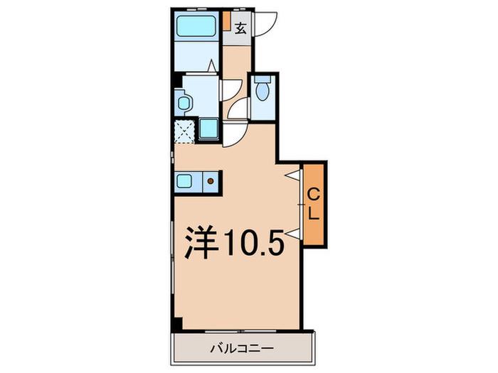 メゾンドソレイユ(ワンルーム/3階)の間取り写真