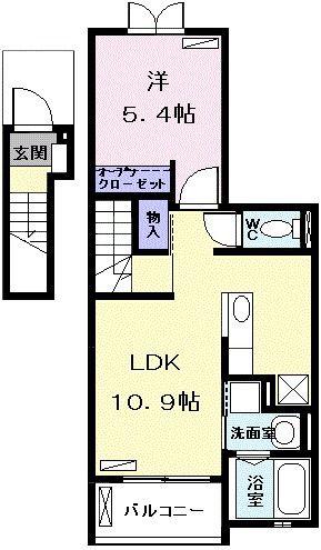 プリマヴェーラ(1LDK/2階)の間取り写真