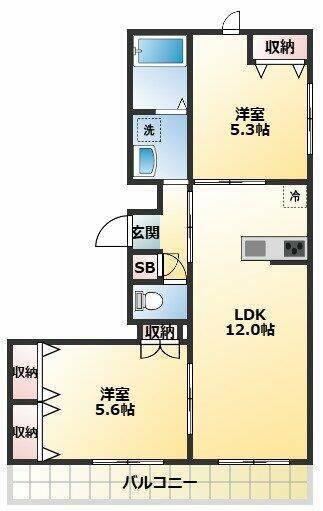 パーチェ藤沢(2LDK/2階)の間取り写真