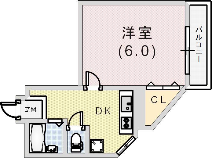 シティハイツ二宮(1DK/3階)の間取り写真