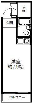豊崎パークハイツ(ワンルーム/4階)の間取り写真