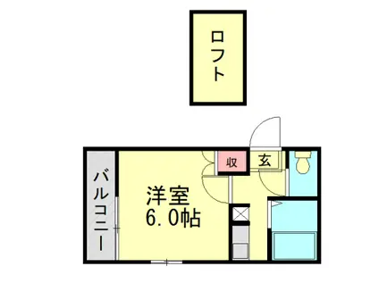 ロッジI(1K/1階)の間取り写真