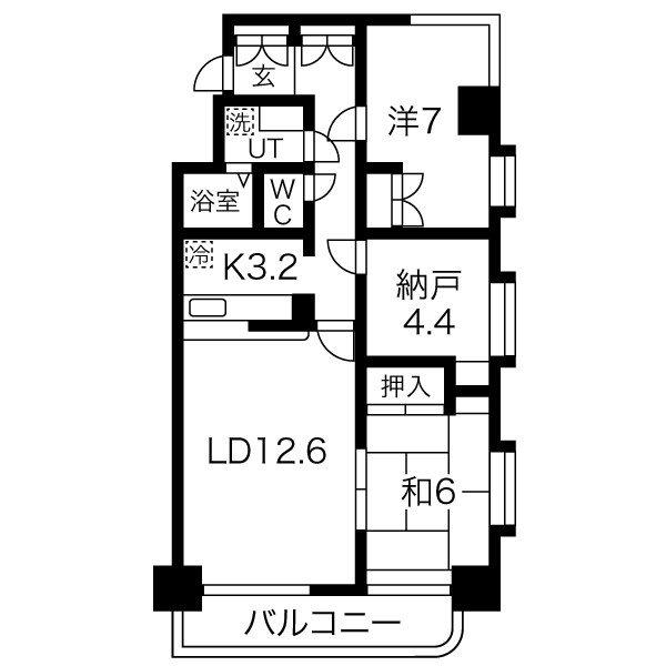 東急ドエルアルス南光台(2SLDK/3階)の間取り写真