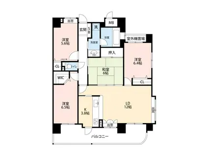 ヴェルビュ出水芭蕉園(4LDK/9階)の間取り写真