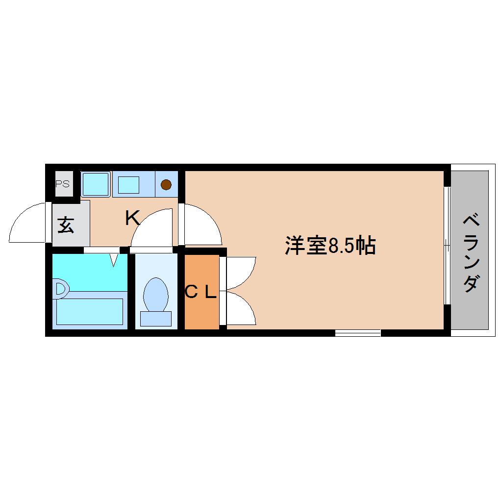 エムティ逢坂(1K/3階)の間取り写真