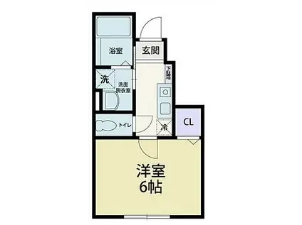 セレッソ・ヴィンデ(1K/1階)の間取り写真