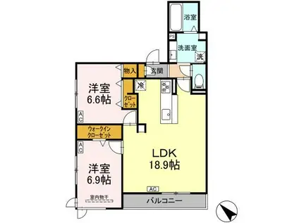 DーHILLS下池川(2LDK/3階)の間取り写真