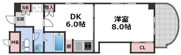 コンソラーレ日本橋(1DK/3階)の間取り写真