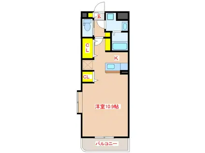 リバーヒルズ(ワンルーム/4階)の間取り写真