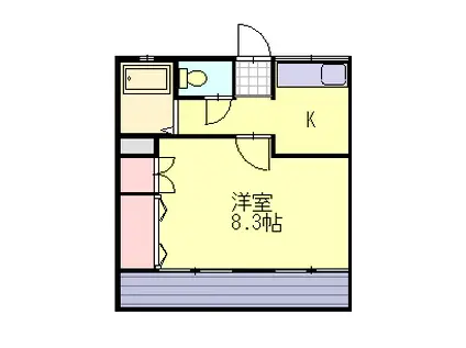 藤ハイツ II(1K/2階)の間取り写真