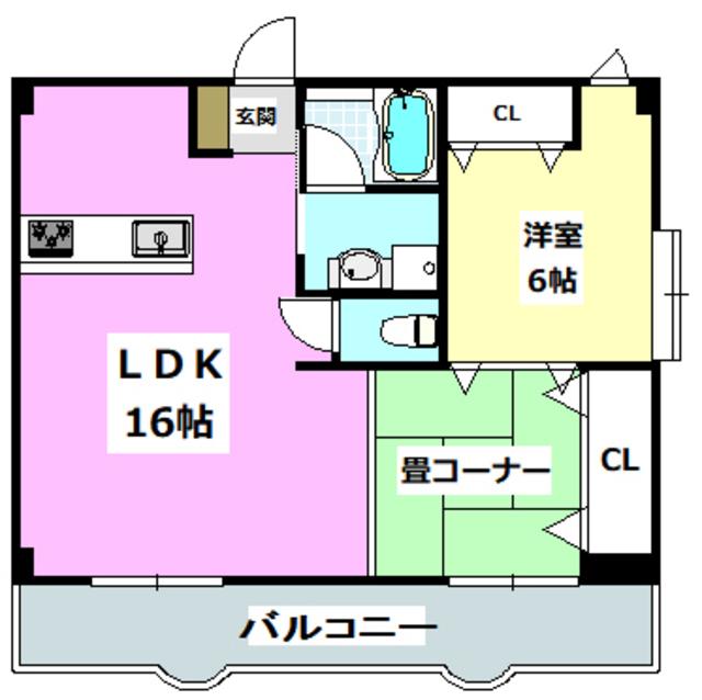 エザンス 21(1LDK/3階)の間取り写真