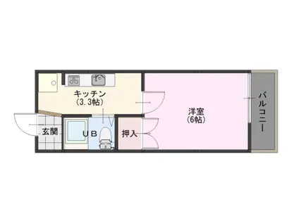 モンパレス津幡第2 2号棟(1K/1階)の間取り写真