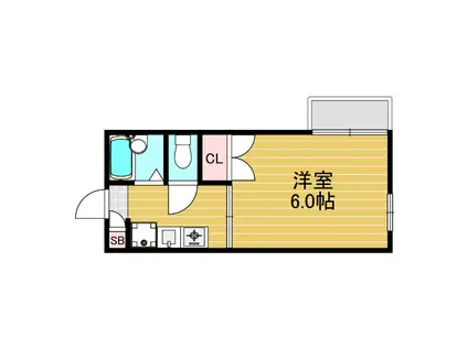 マンハイムII(1K/2階)の間取り写真