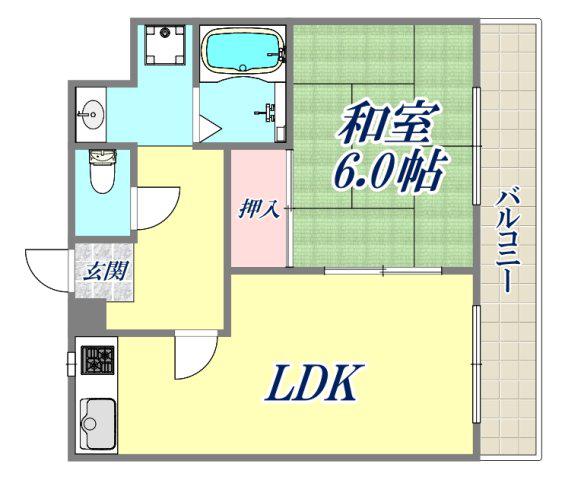 プティソンム(1LDK/2階)の間取り写真