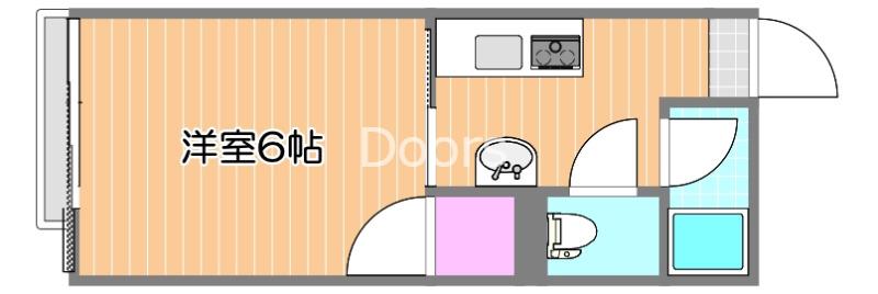 ハイツ菅(1K/2階)の間取り写真