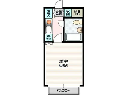 クリオ相模原弐番館(1K/3階)の間取り写真