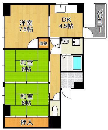 光興産中央ビル(3DK/5階)の間取り写真