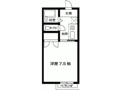 クロノス南矢名1番館(1K/1階)の間取り写真