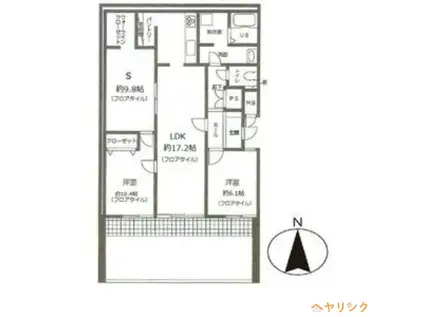 ライオンズマンション虹ヶ丘(2SLDK/1階)の間取り写真