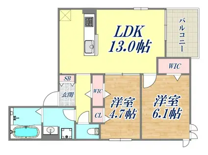 LEGAME(2LDK/1階)の間取り写真