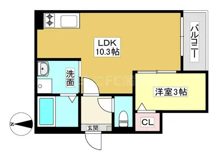 JACK ASHINOYAI(1LDK/1階)の間取り写真