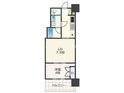 RJRプレシア熊本駅前(1LDK/4階)の間取り写真