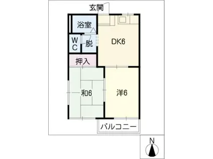 ドメール明円 A棟(2DK/2階)の間取り写真